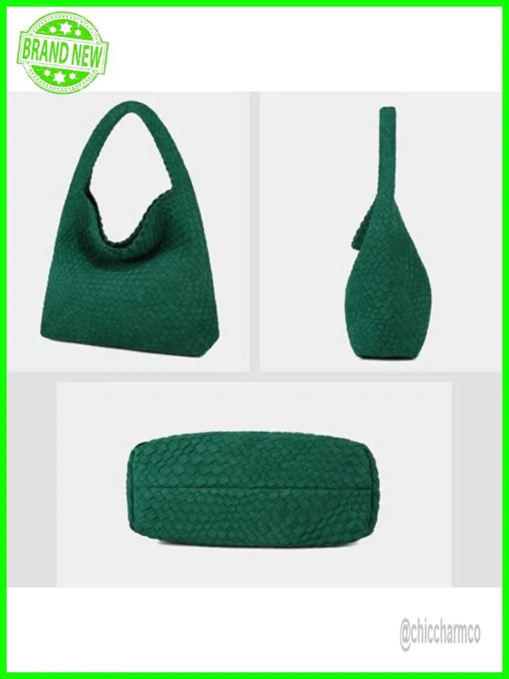 Woven Hobo Bag Faux Suede Top-Handle Shoulder Tote Large Capacity Vegan Leather
